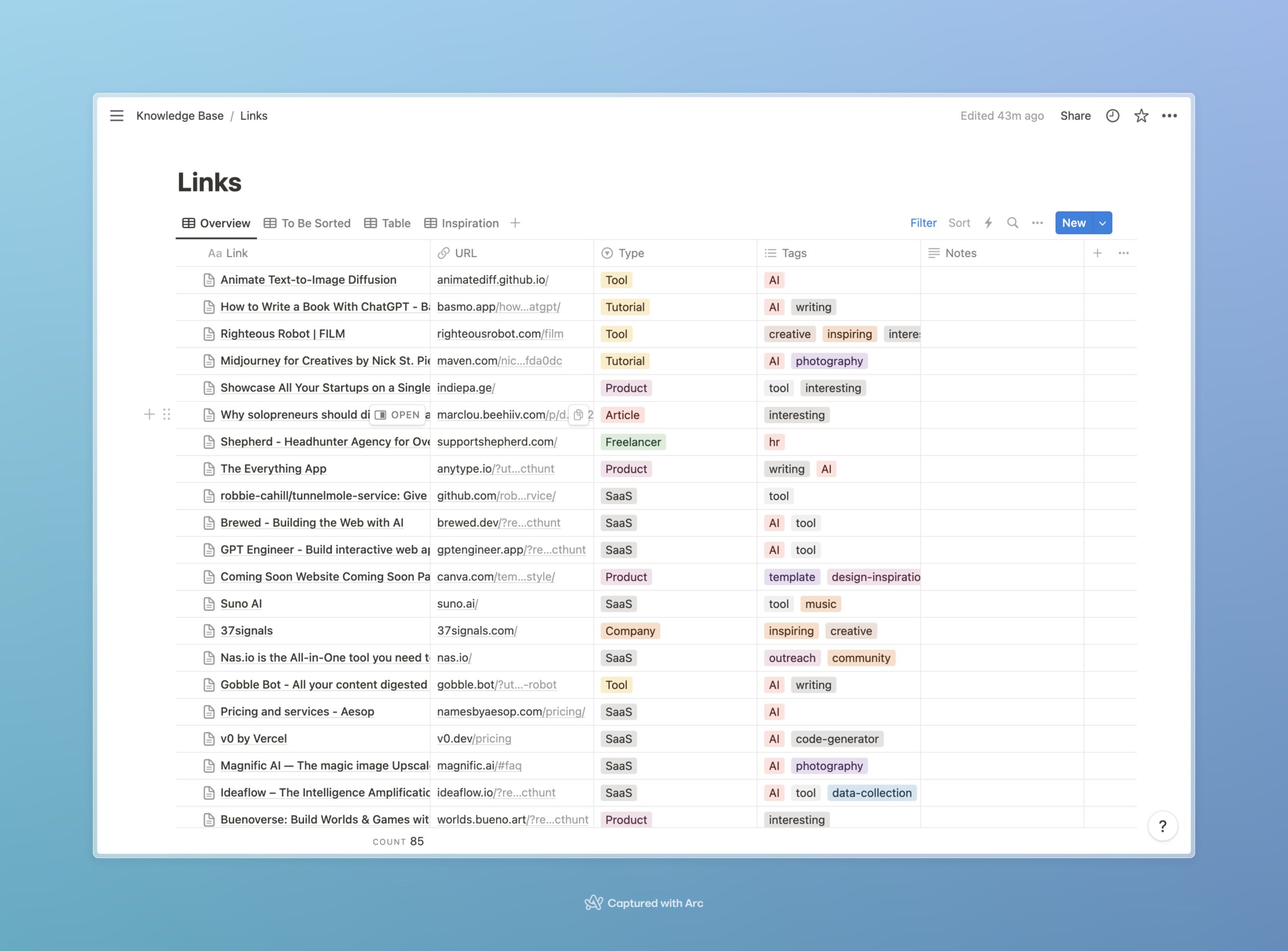 Cover image for: Stop Hoarding Tabs - My system for managing links & articles in Notion.